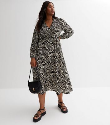 New look outlet leopard wrap dress