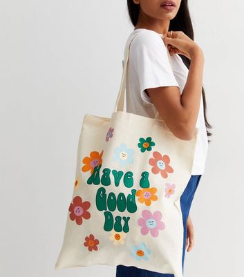 Off white floral bag sale