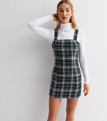 New look 2024 green pinafore dress