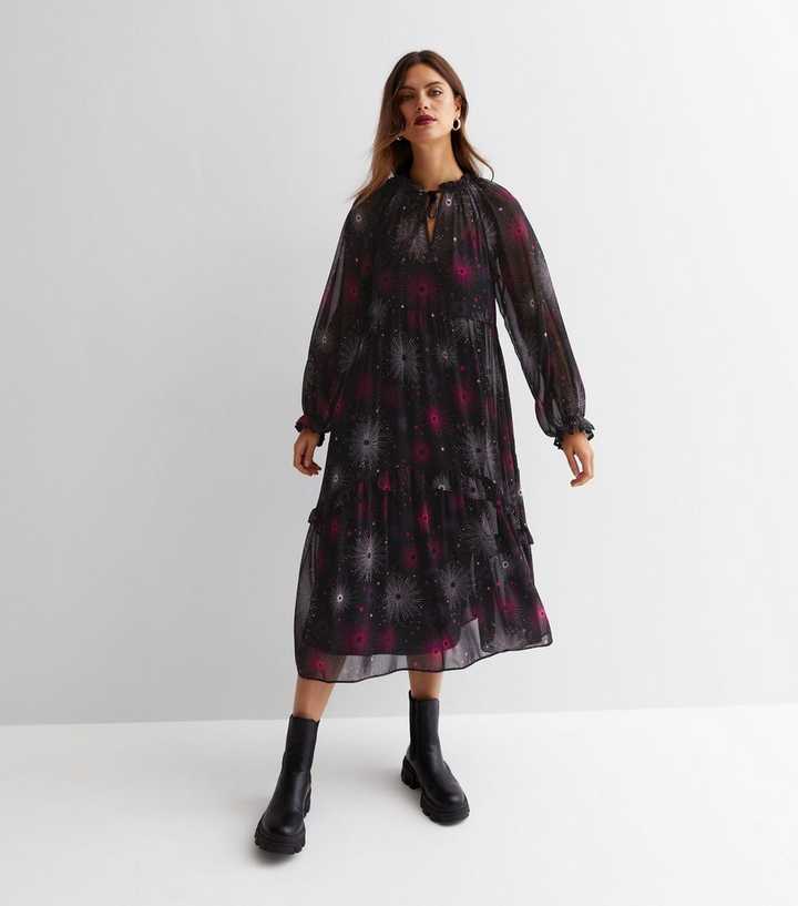 black midi smock dress