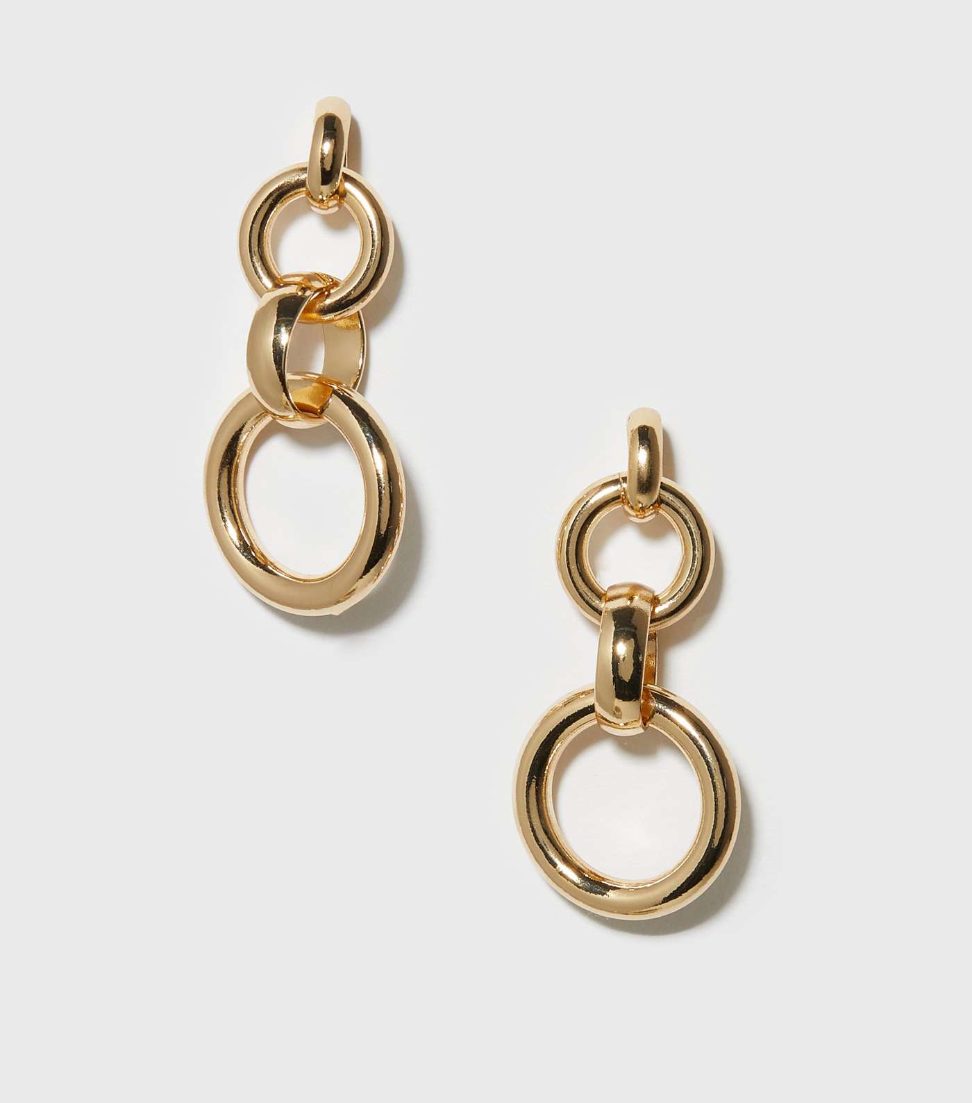 Gold Chain Link Earrings Image 2