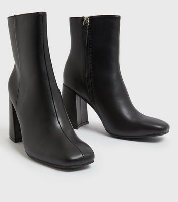 Square toe block heel hotsell ankle boots