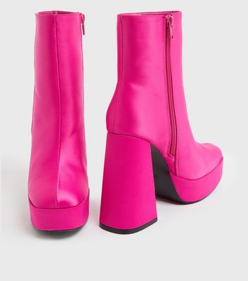 Pink satin outlet booties