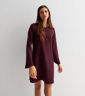 Black Long Wide Sleeve Mini Tunic Dress