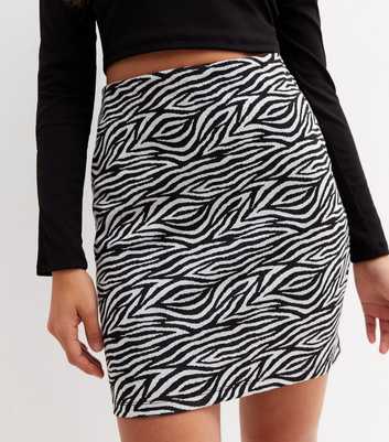 Black Zebra Mini Tube Skirt
