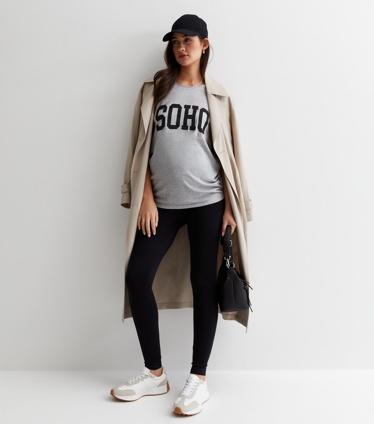 Women's Maternity Black Jersey Seamless Leggings New Look