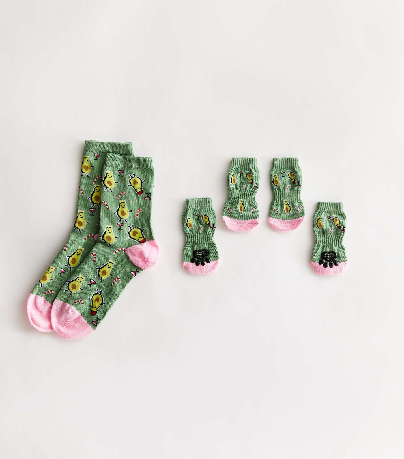 Green Avocado Matching Dog & Owner Christmas Socks Image 4