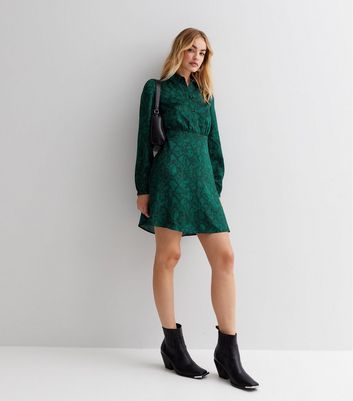 Topshop green snake print on sale dress