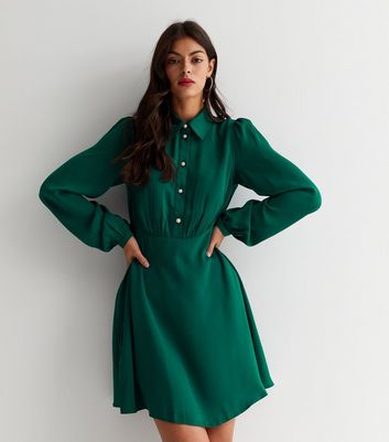 New look outlet green shirt dress