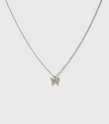 diamante butterfly necklace