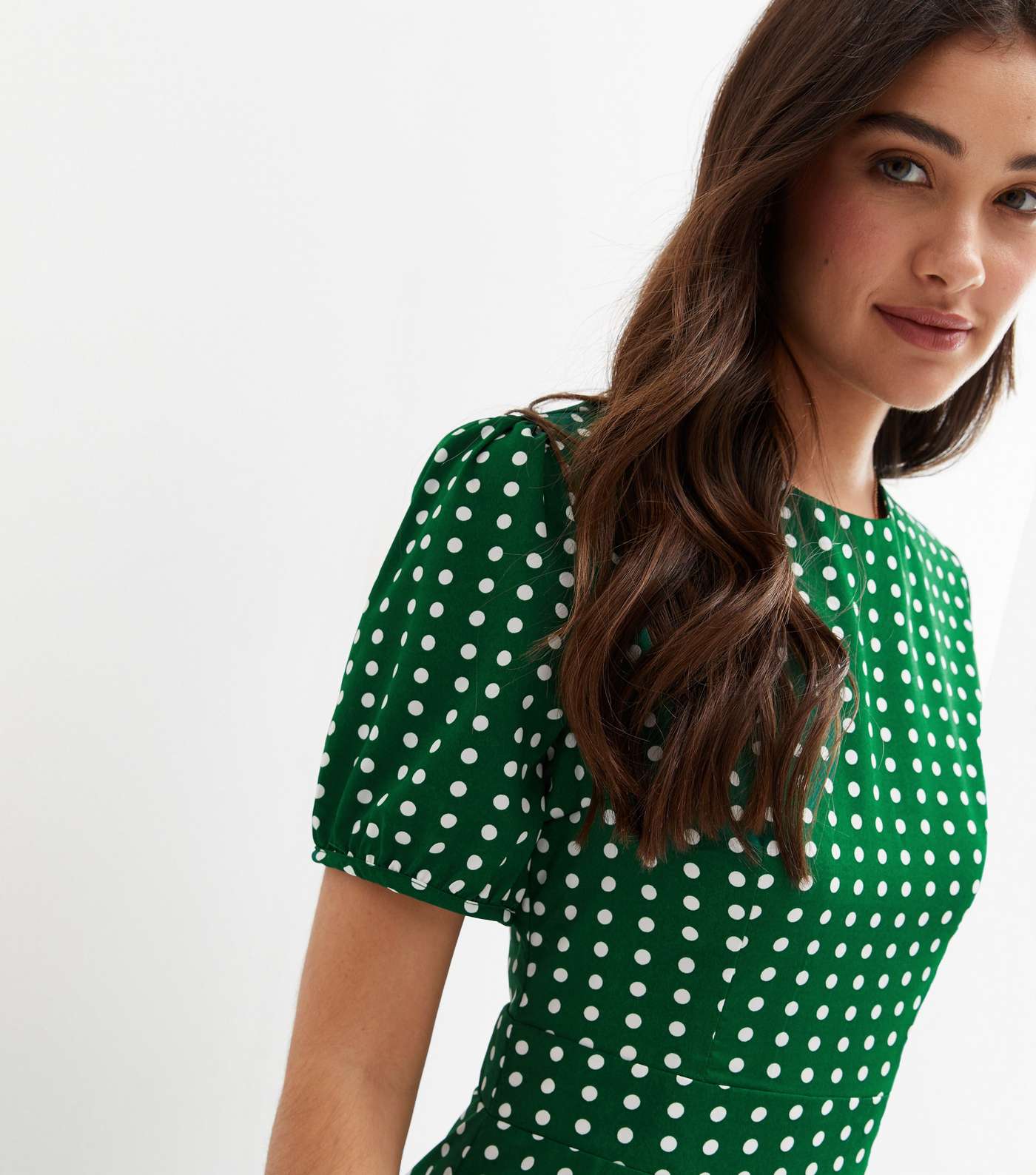 Cutie London Green Spot Double Split Hem Maxi Dress Image 3