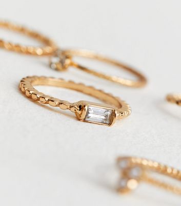6 Pack Gold Faux Pearl Stacking Rings | New Look