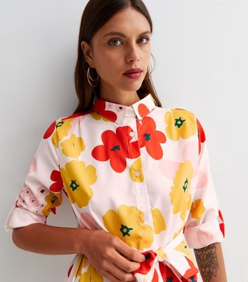 Mango floral cheap shirt dress