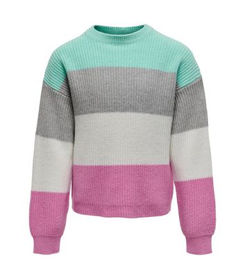 KIDS ONLY Pink Stripe Chunky Knit Jumper New Look