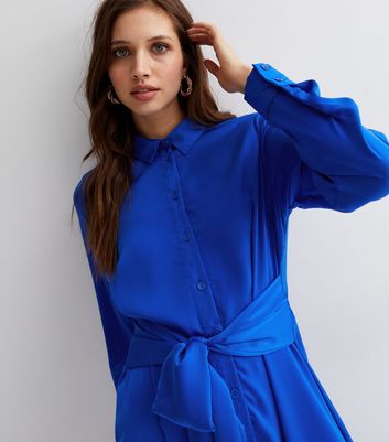 Royal blue shirt clearance dress