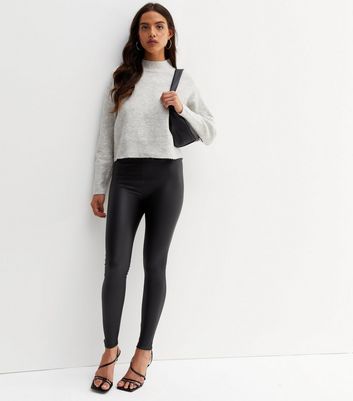Womens Bershka Leather Leggings Snakeskin Print Grey Zip Front Size M | eBay