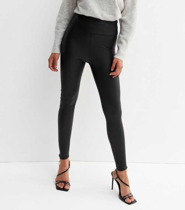 New Look Black Leather-Look Leggings