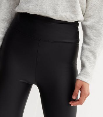 Cameo Rose Black Leather-Look Leggings