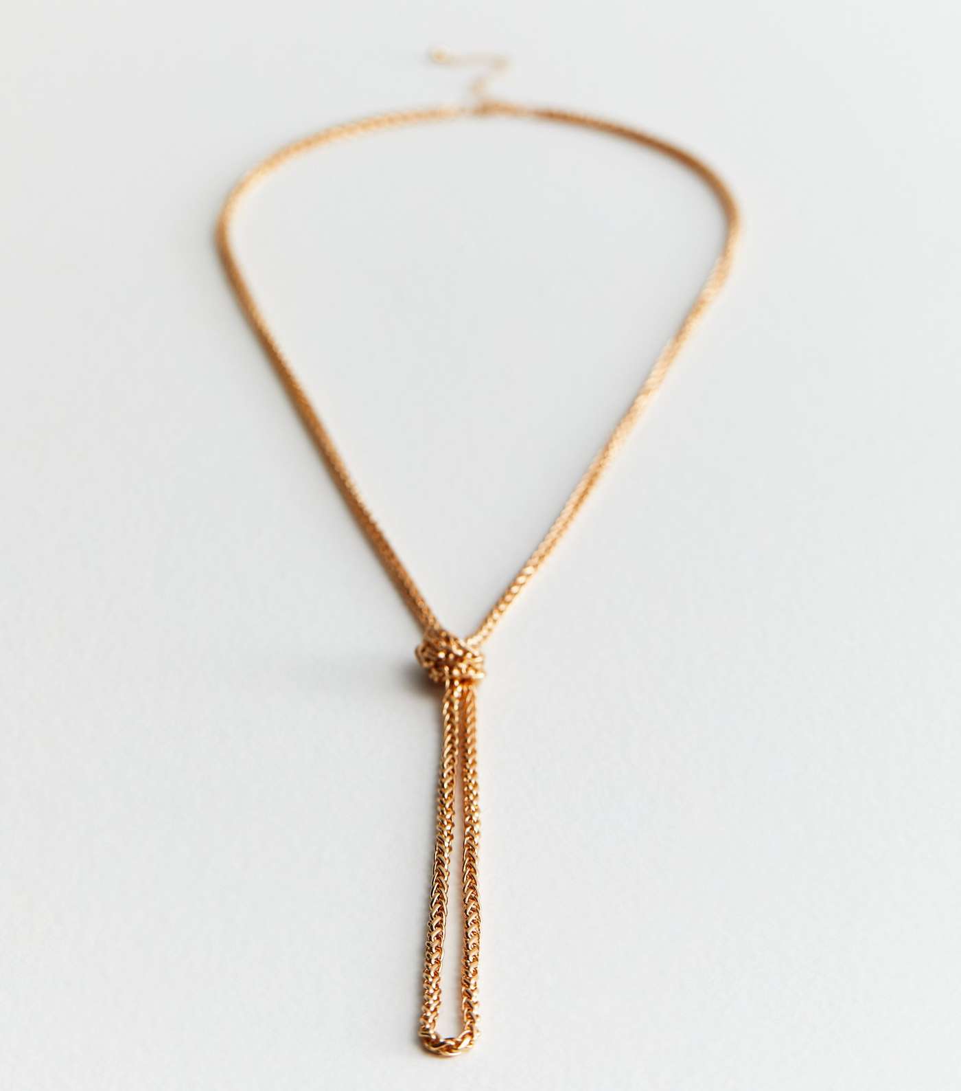Gold Knot Pendant Long Chain Necklace Image 3