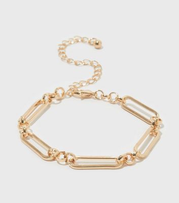 Gold rectangle store link bracelet