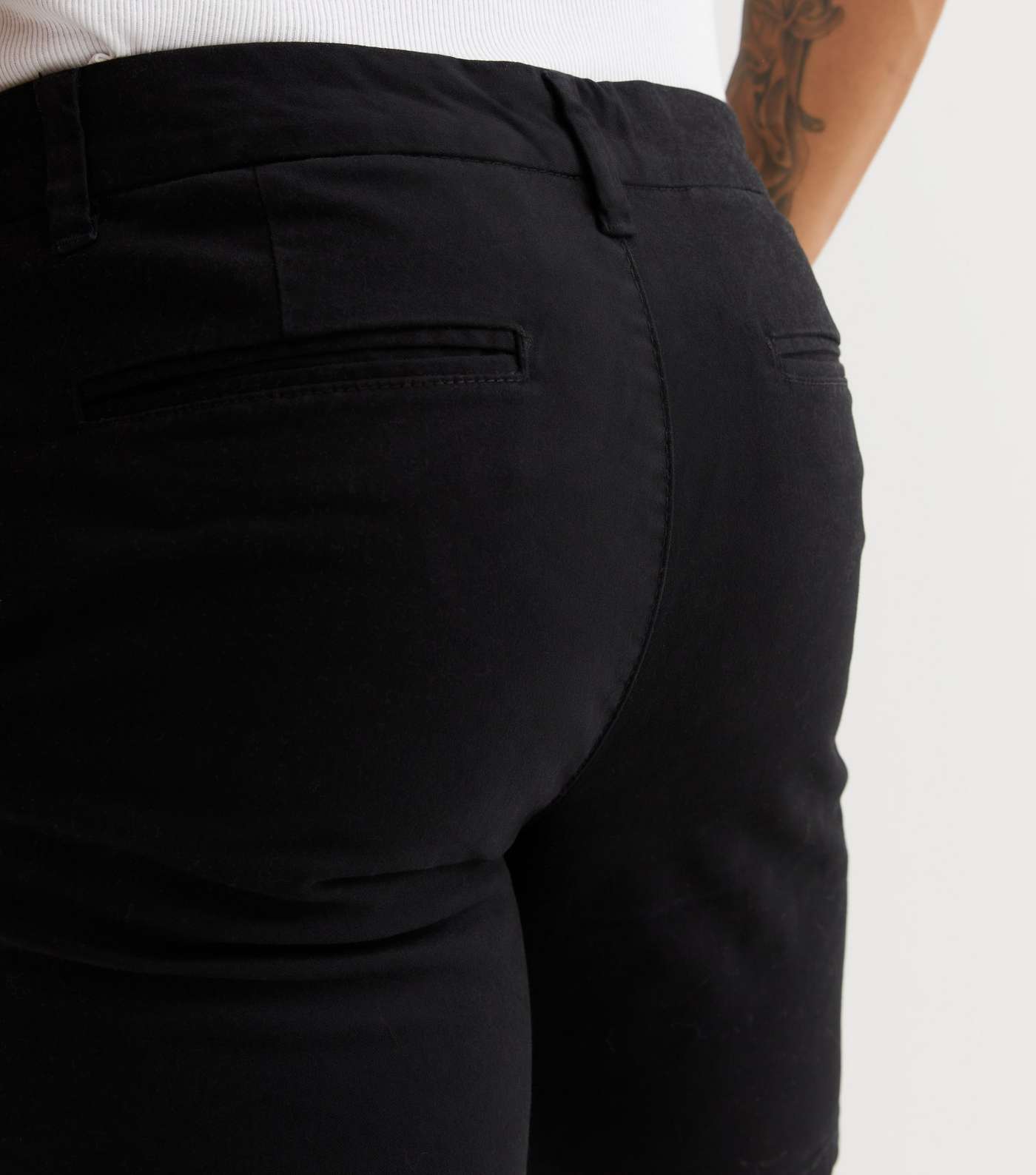 Black Slim Fit Chino Shorts Image 3