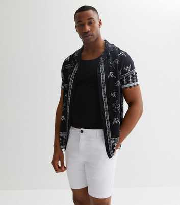 White Slim Fit Chino Shorts
