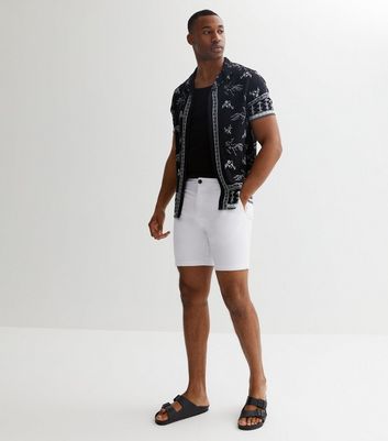 Mens white slim sale fit chino shorts