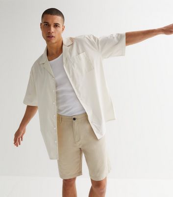 Stone Straight Fit Chino Shorts New Look