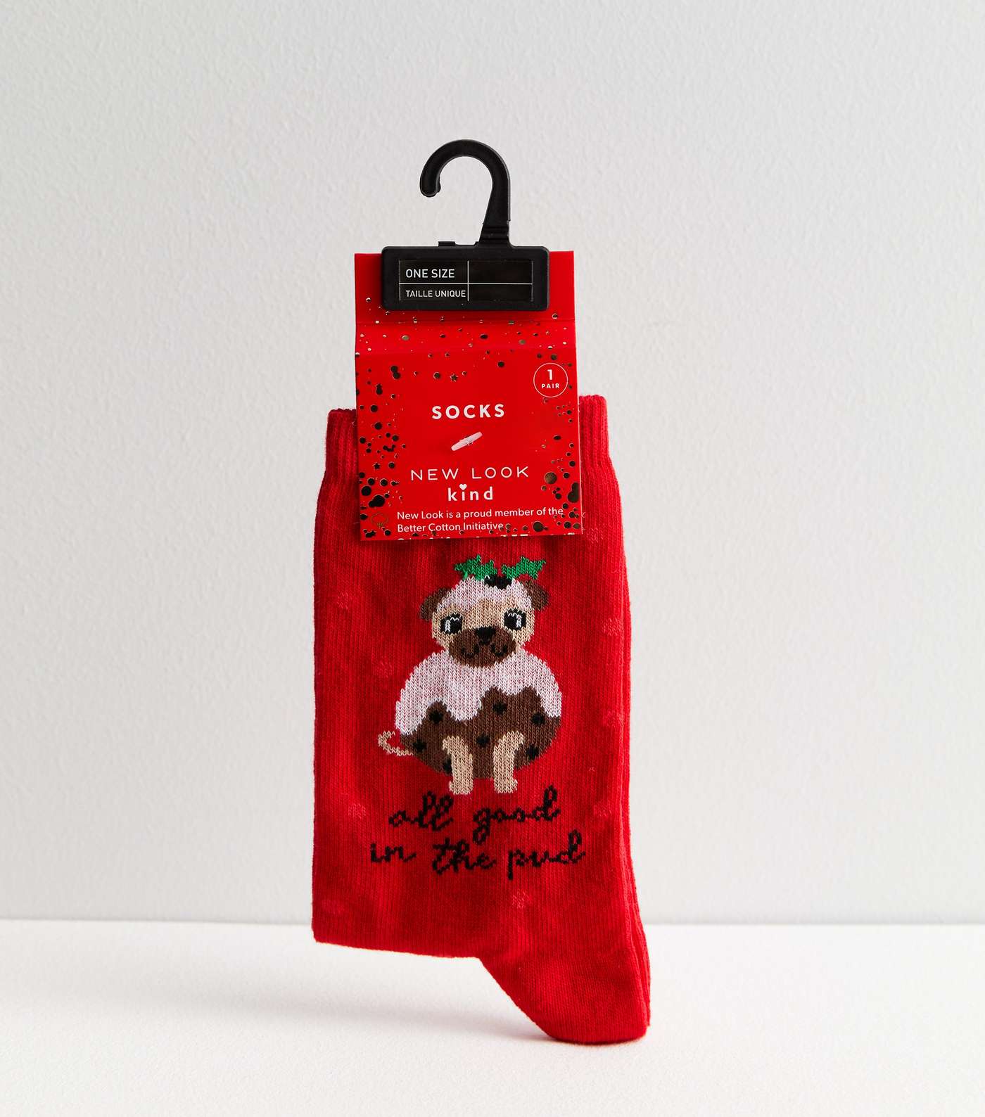 Red Pug Christmas Socks Image 2