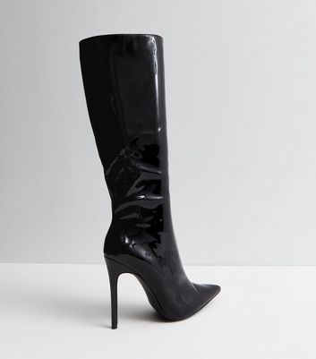 Black patent 2025 stiletto boots