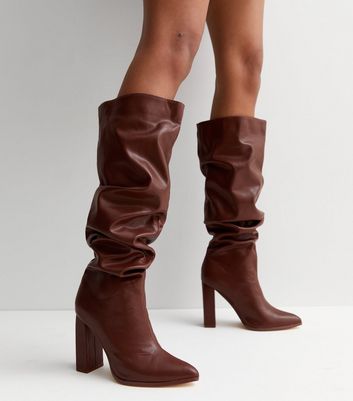 Dark brown 2024 high heel boots