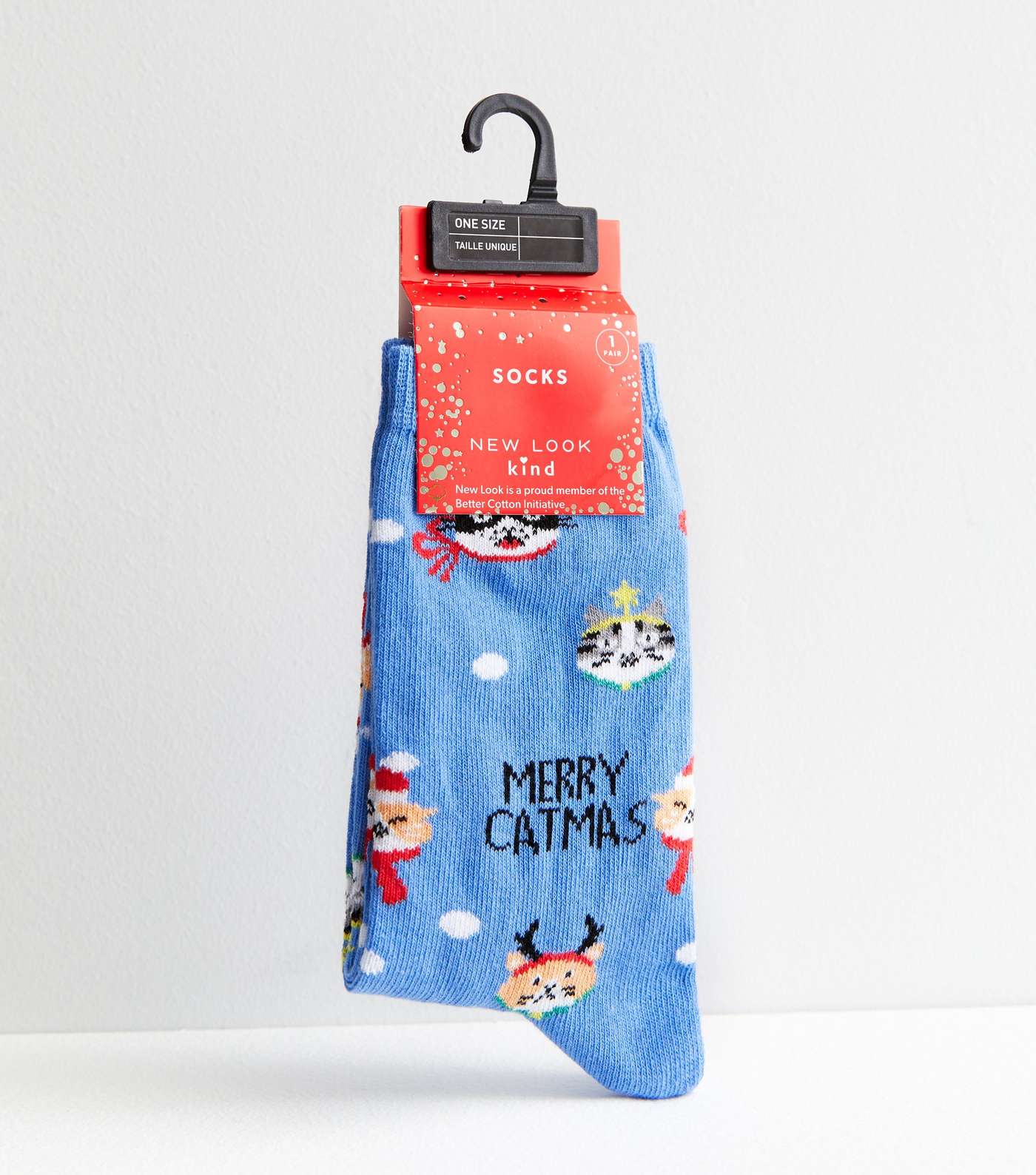 Blue Merry Catmas Socks Image 2