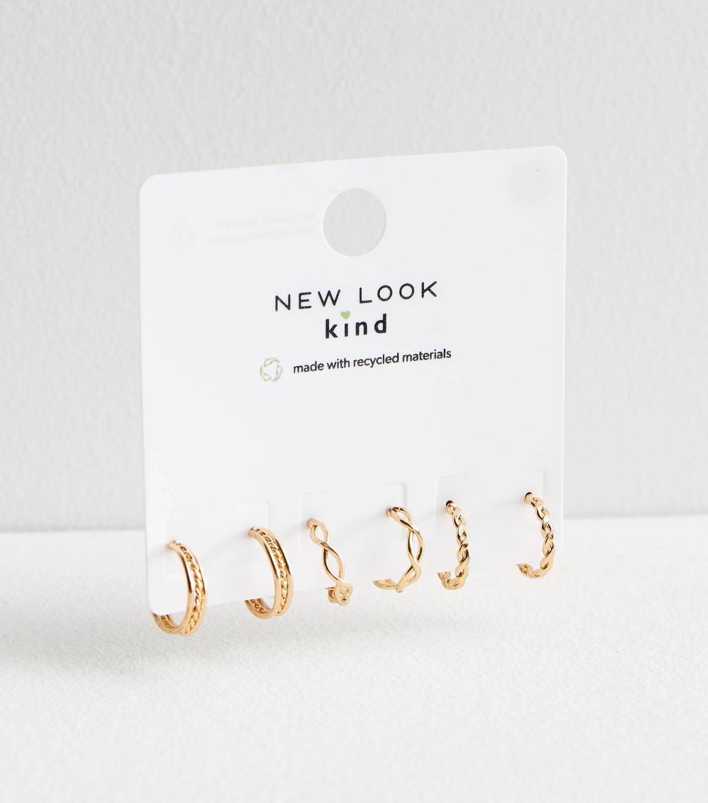 3 Pack Gold Twist Mini Hoop Earrings