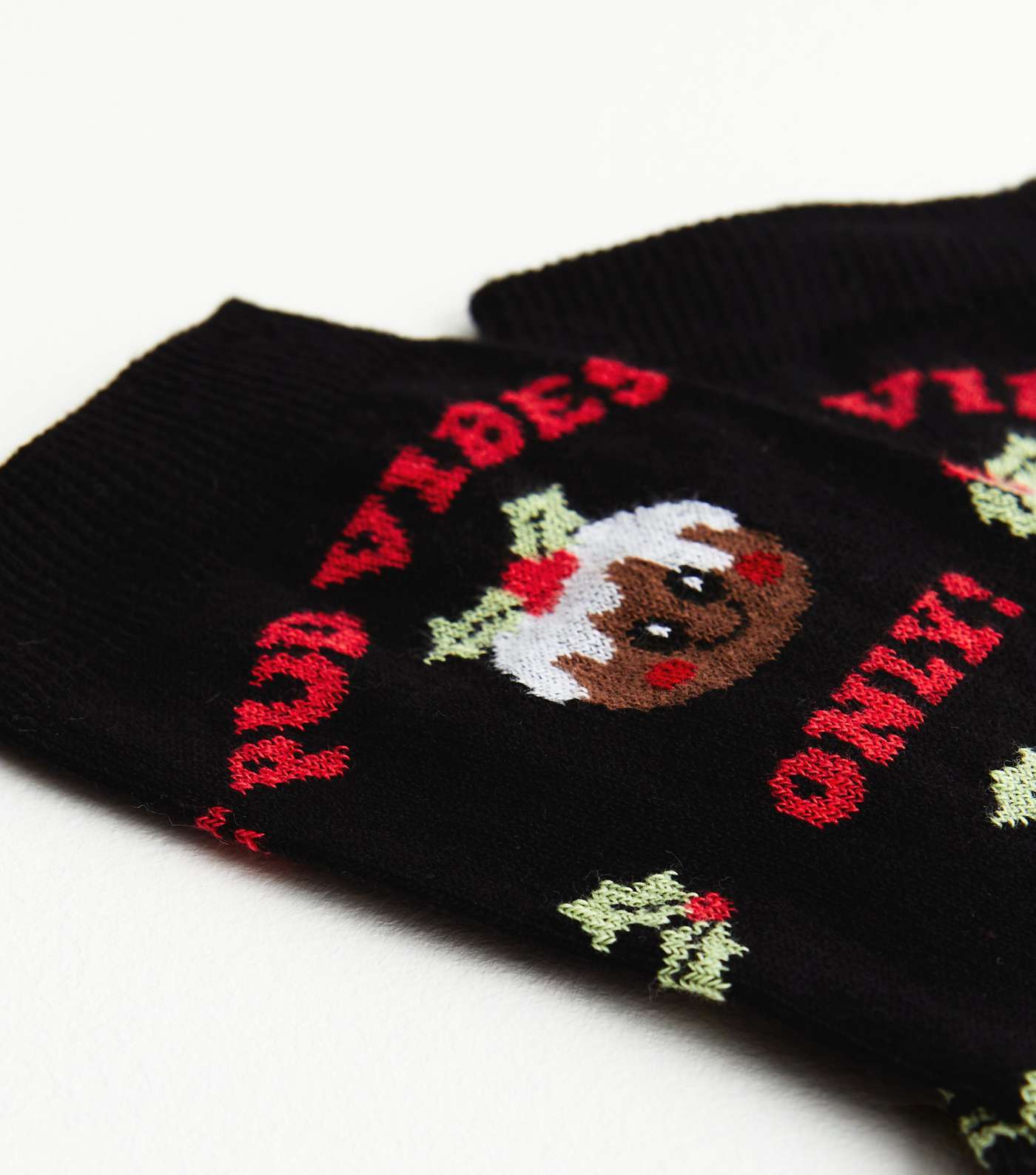 Black Christmas Pudding Socks Image 2