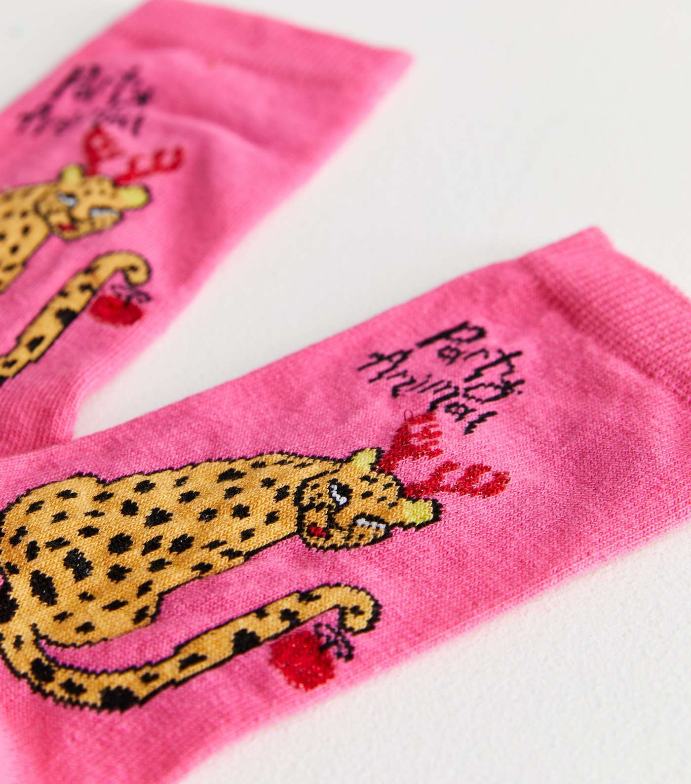 Bright Pink Party Animal Christmas Socks Image 3