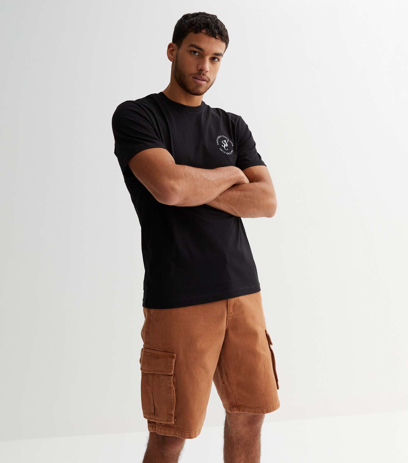 Rust Relaxed Fit Cargo Shorts Image 2