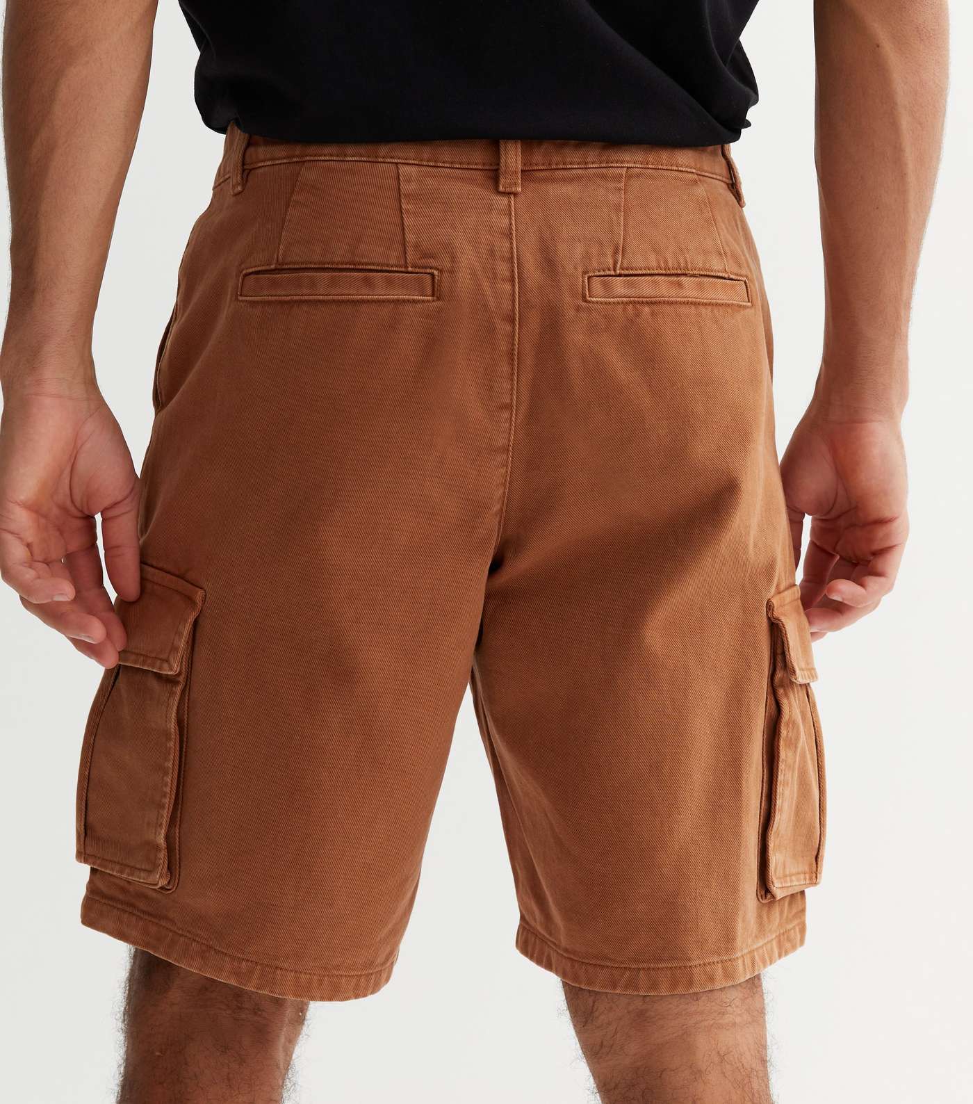 Rust Relaxed Fit Cargo Shorts Image 4