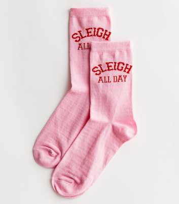 Pink Christmas Sleigh All Day Socks