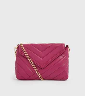 Public Desire Pink Quilted Chain Shoulder Bag
