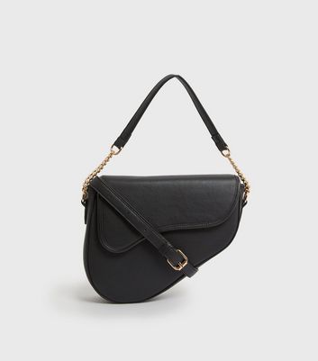 Public Desire Black Saddle Cross Body Bag New Look