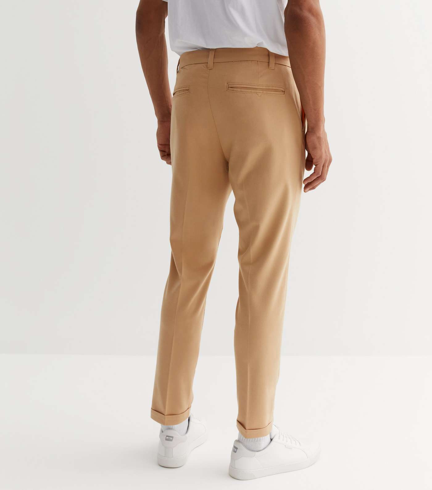 Stone Double Pleated Tapered Leg Suit Trousers Image 4