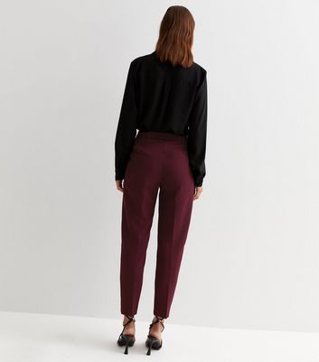 The Saskia  Burgundy Leather Trousers  Libellula Boutique Online Shop