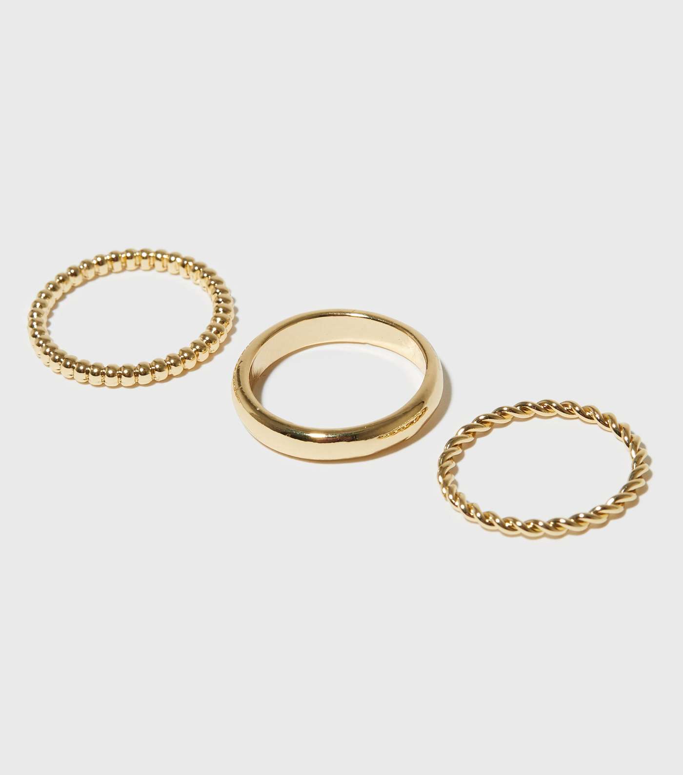 3 Pack Real Gold Plated Twist Rings