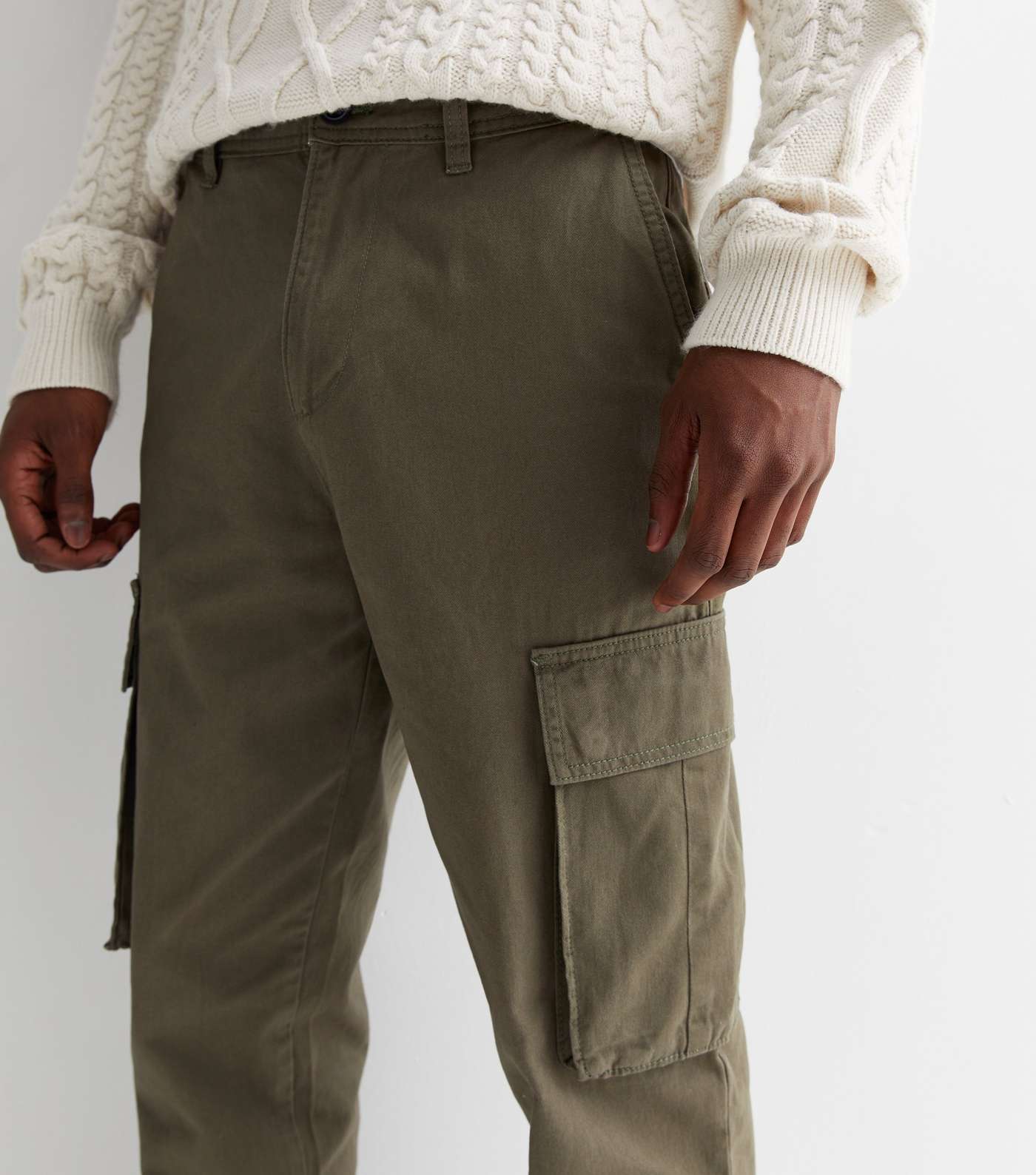 Khaki Regular Fit Cargo Trousers Image 3