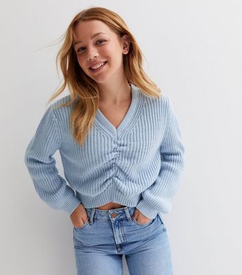 chunky knit blue jumper