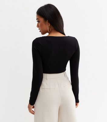 black corset bodysuit long sleeve