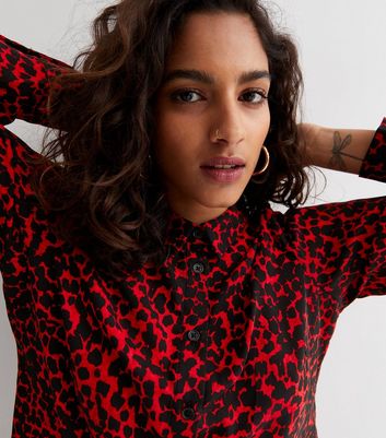 New look red discount leopard print top