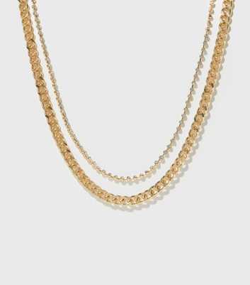 Gold Diamanté Chain Layered Necklace