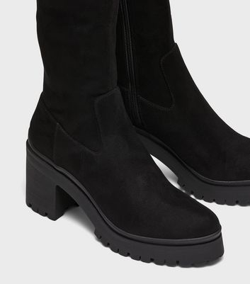 Nadia Black Ruched Ankle Boots – London Rebel