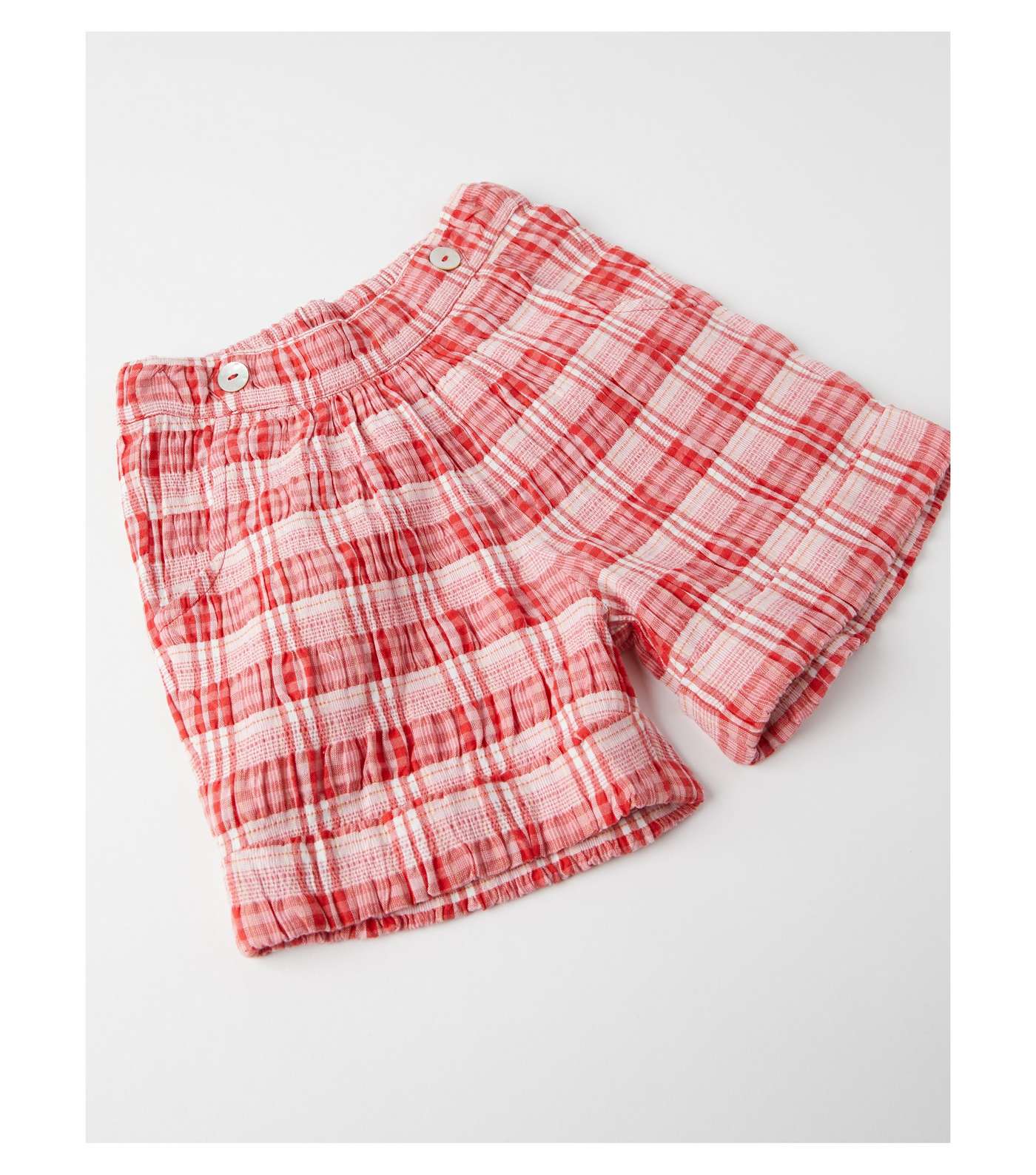 Zippy Red Check Textured Shorts Image 4